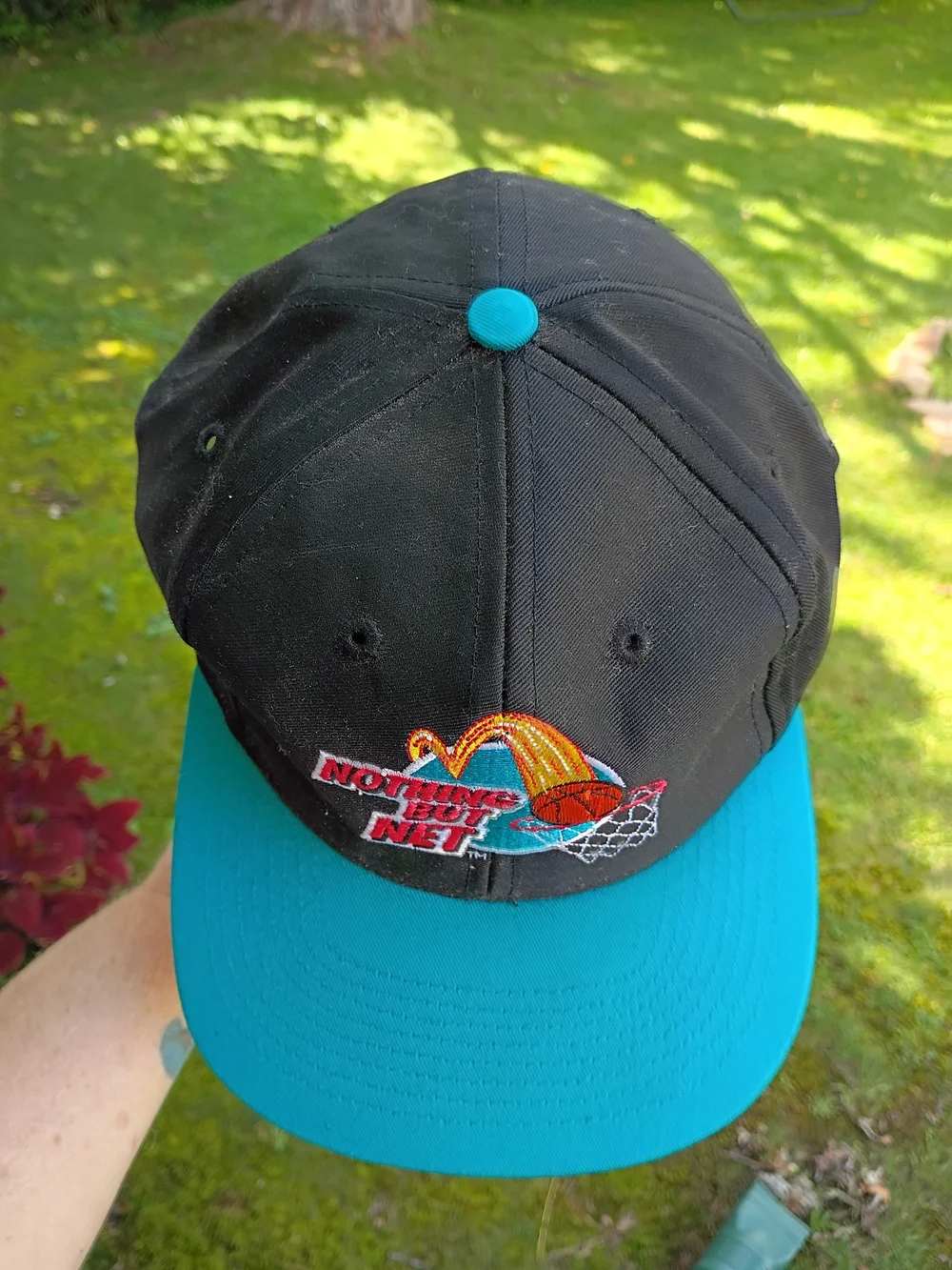 Vintage 1993 McDonalds Nothing But Net Basketball Snapback Hat 90s Aqua Promo